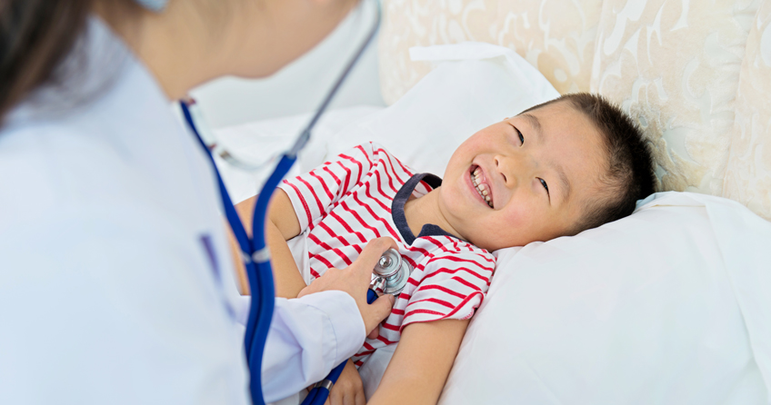 a child gets a check-up