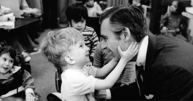 Mister Rogers and child. Photo credit Jim Judkis