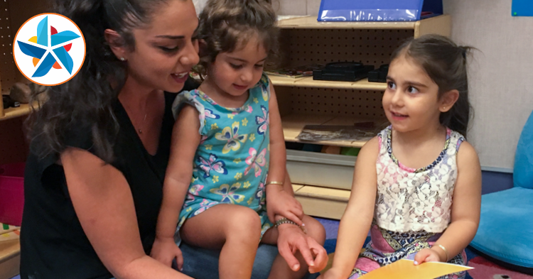 Family reading in child care setting