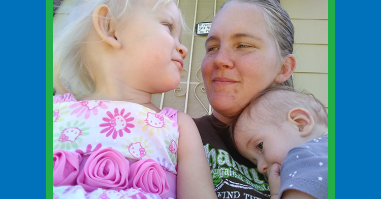 Mom with two daughters