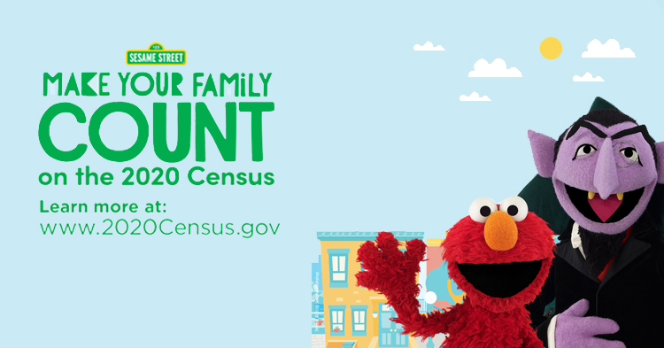 Sesame Street's the Count and Elmo for the US Census